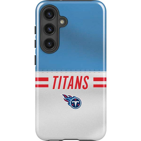 NFL Tennessee Titans White Striped Galaxy S24 Plus Impact Case